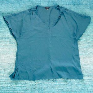 Ann Taylor Blue V-neck Top